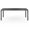 Salon de jardin mix color bleu, gris et noir table 190 cm et 8 chaises empilables