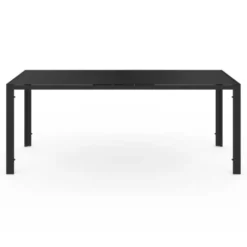 Salon de jardin noir table 190 cm et 8 chaises empilables