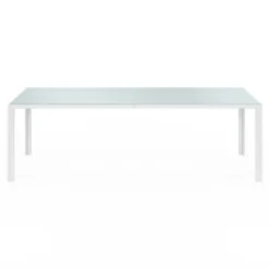 Salon de jardin 10 personnes blanc et beige 240 cm