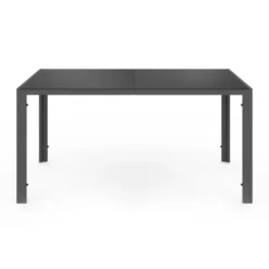 Salon de jardin 6 personnes table 150 cm fauteuils cordage gris anthracite