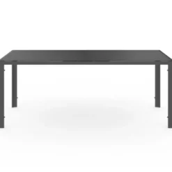 Salon de jardin table 190 CM et 8 chaises empilables gris anthracite