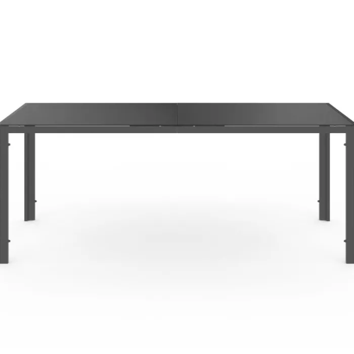 Salon de jardin table 190 CM et 8 chaises empilables gris anthracite