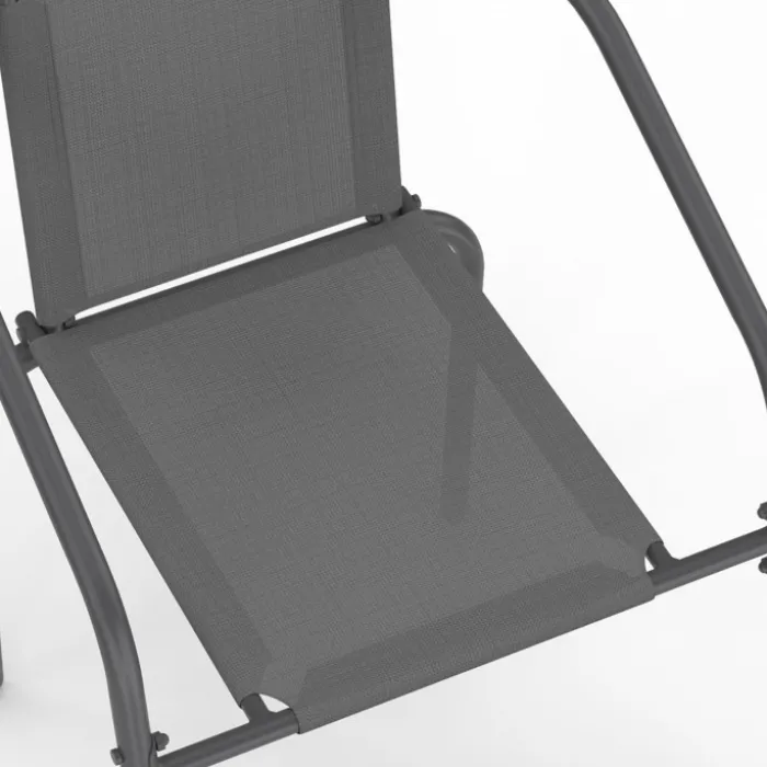 Salon de jardin table 190 CM et 8 chaises empilables gris anthracite