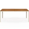 Salon de jardin table 190 CM plateau verre trempé effet bois et 8 chaises empilables beige et bois