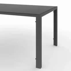 Salon de jardin vert olive avec table 190 cm et 8 chaises empilables