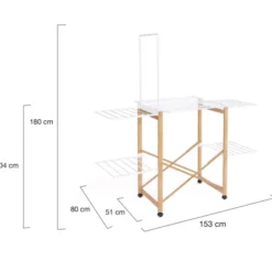 Séchoir design imitation bois avec penderie pliable