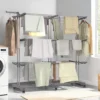 Séchoir à linge pliable extensible 40M gris 3 niveaux