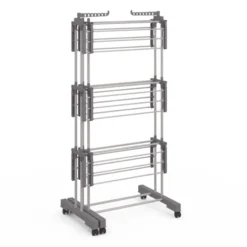 Séchoir à linge pliable extensible 40M gris 3 niveaux