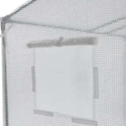 Serre de jardin blanche avec porte et fenêtres relevables
