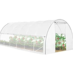 Serre de jardin blanche 18 m² avec 2 côtés relevables 6x3x2m