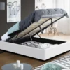 Sommier coffre de rangement 140x190 cm blanc