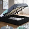 Sommier coffre de rangement 140x190 cm noir