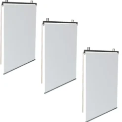 3 stores enrouleurs blancs 225 cm pour pergola
