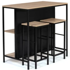Table bar industriel 2 tabourets
