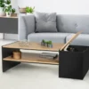 Table basse avec bar bois et noir
