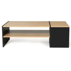 Table basse avec bar bois et noir