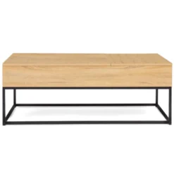 Table basse avec 2 plateaux relevables style industriel