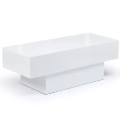 Table basse blanc brillant