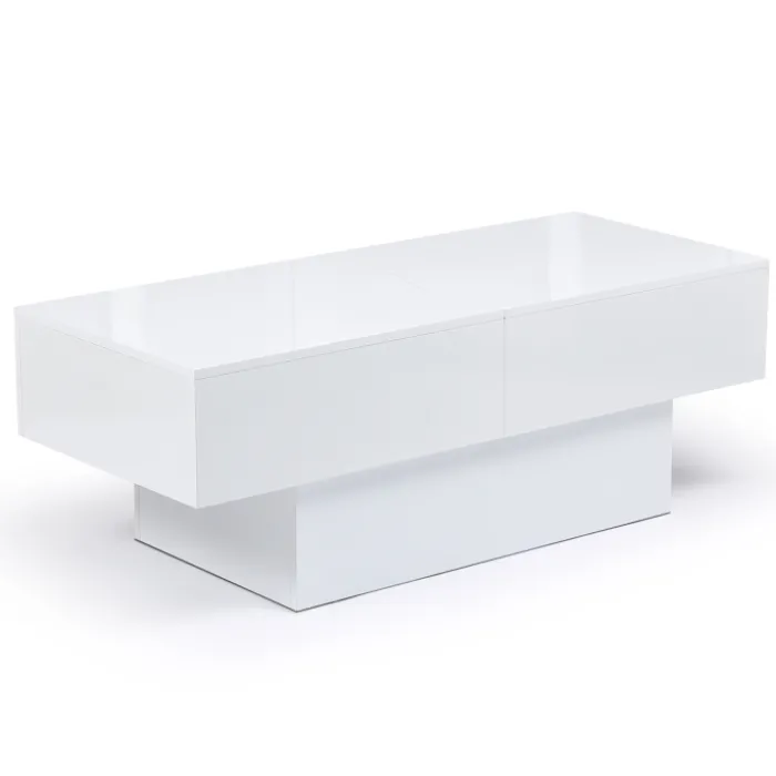 Table basse blanc brillant