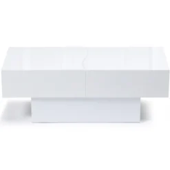 Table basse blanc brillant