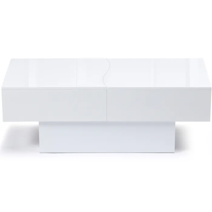Table basse blanc brillant
