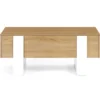 Table basse bois et blanc avec plateau relevable