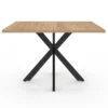 Table basse carrée pied araignée 70 cm bois et noir