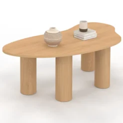 Table basse 100 cm bois effet hêtre style organic