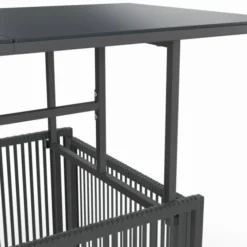 Table basse de jardin relevable rectangulaire 100 cm RIO structure métal et cordage gris anthracite
