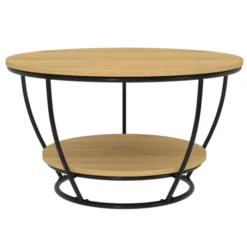 Table basse filaire ronde double plateau
