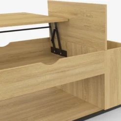 Table basse industrielle plateau relevable avec coffre