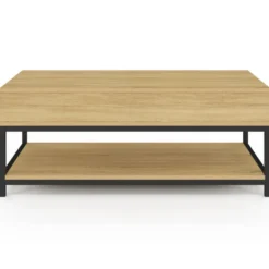 Table basse industrielle plateau relevable avec étagère