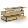 Table basse industrielle rectangulaire plateau relevable