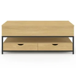 Table basse industrielle rectangulaire plateau relevable