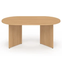 Table basse ovale 110 cm bois effet hêtre