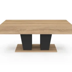 Table basse plateau relevable rectangulaire bois et noir