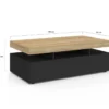 Table basse rectangle 100 cm avec 2 tiroirs noirs