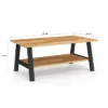 Table basse rectangulaire 100 cm double plateau bois et noir