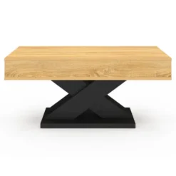 Table basse rectangulaire plateau relevable pied noir