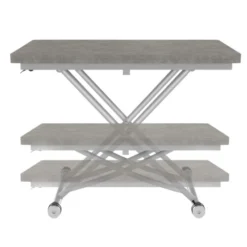 Table basse relevable en table à manger moderne avec plateau effet béton