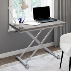 Table basse relevable en table à manger moderne avec plateau effet béton