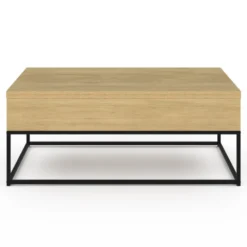 Table basse relevable industrielle rectangulaire convertible en table à manger
