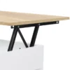 Table basse relevable rectangulaire bois blanc et imitation hêtre