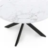 Table basse ronde avec plateau effet marbre blanc 70 cm