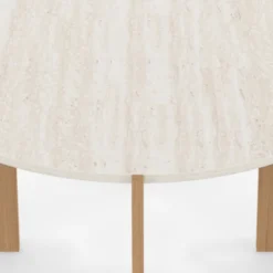 Table basse ronde 73 cm effet travertin