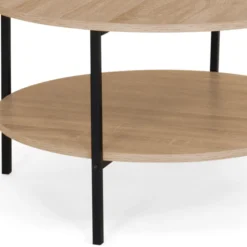 Table basse ronde double plateau style industriel 70 cm