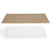 Table basse style industriel bois et métal blanc