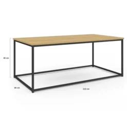 Table basse style industriel bois et métal noir