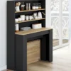 Table buffet haut extensible 8 personnes bois et noir 235 cm