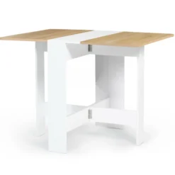Table console bois blanc et imitation hêtre